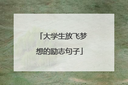 大学生放飞梦想的励志句子