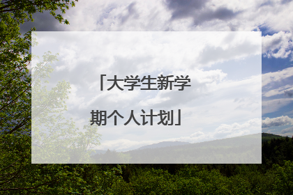 大学生新学期个人计划