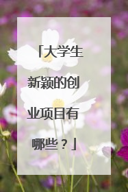 大学生新颖的创业项目有哪些？