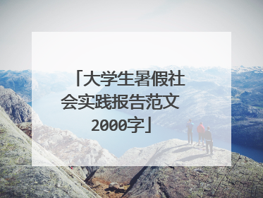 大学生暑假社会实践报告范文2000字