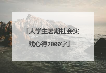 大学生暑期社会实践心得2000字