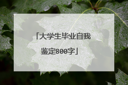 大学生毕业自我鉴定800字