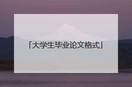 大学生毕业论文格式