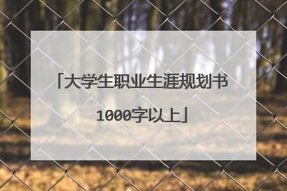 大学生职业生涯规划书  1000字以上