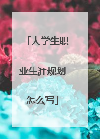 大学生职业生涯规划怎么写