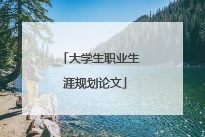 大学生职业生涯规划论文
