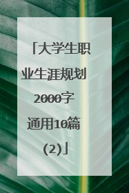 大学生职业生涯规划2000字通用10篇(2)