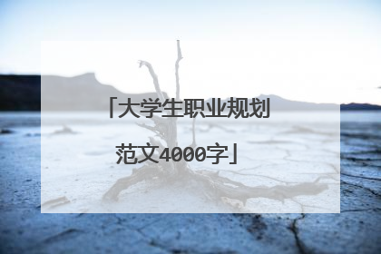 大学生职业规划范文4000字