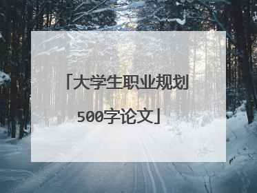 大学生职业规划500字论文