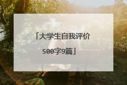 大学生自我评价500字9篇