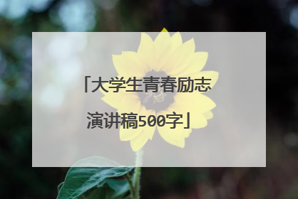 大学生青春励志演讲稿500字