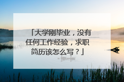 大学刚毕业，没有任何工作经验，求职简历该怎么写？