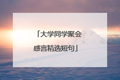 大学同学聚会感言精选短句