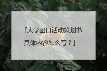 大学团日活动策划书具体内容怎么写？
