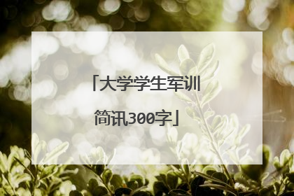 大学学生军训简讯300字