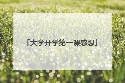 大学开学第一课感想