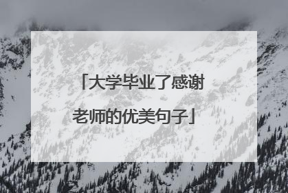 大学毕业了感谢老师的优美句子