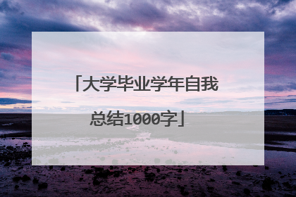 大学毕业学年自我总结1000字