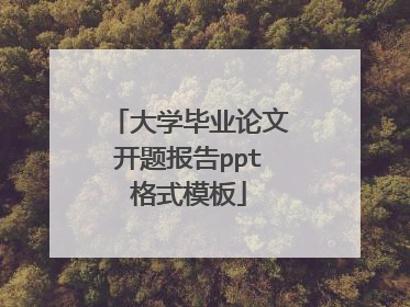 大学毕业论文开题报告ppt格式模板