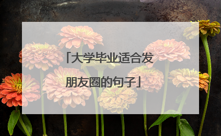 大学毕业适合发朋友圈的句子