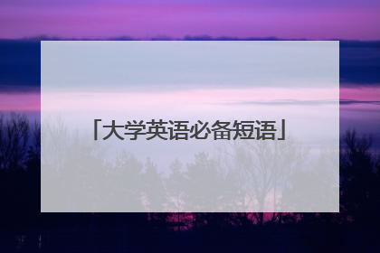 大学英语必备短语