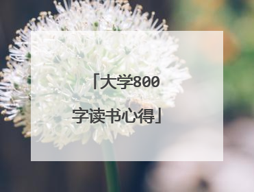 大学800字读书心得