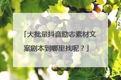 大批量抖音励志素材文案剧本到哪里找呢？