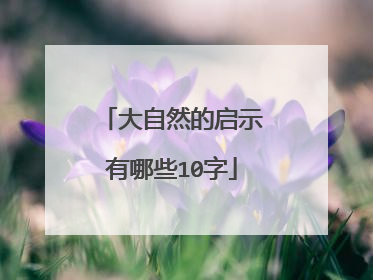 大自然的启示有哪些10字