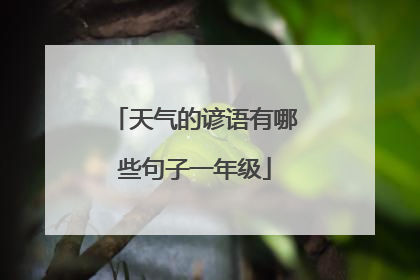 天气的谚语有哪些句子一年级