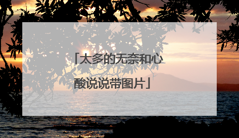 太多的无奈和心酸说说带图片
