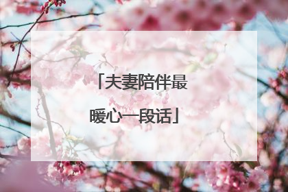 夫妻陪伴最暖心一段话