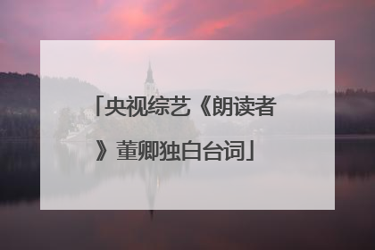 央视综艺《朗读者》董卿独白台词