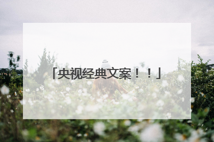 央视经典文案！！