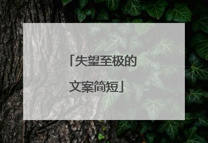 失望至极的文案简短
