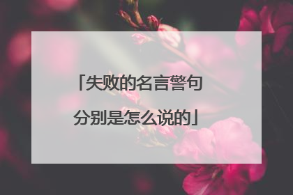 失败的名言警句 分别是怎么说的