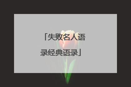 失败名人语录经典语录