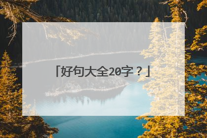 好句大全20字？