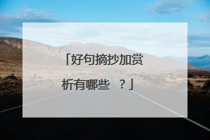 好句摘抄加赏析有哪些 ?
