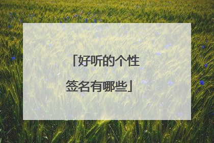 好听的个性签名有哪些