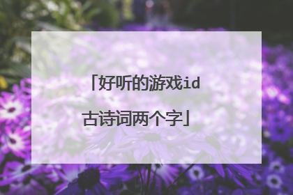 好听的游戏id古诗词两个字