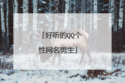 好听的QQ个性网名男生