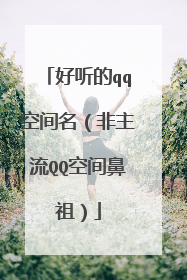 好听的qq空间名（非主流QQ空间鼻祖）