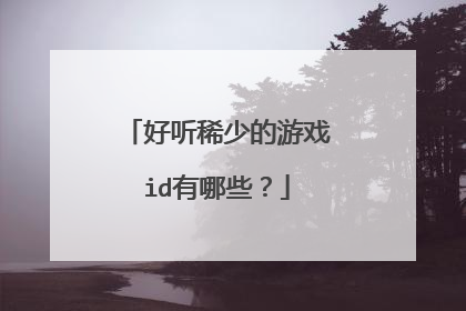 好听稀少的游戏id有哪些？