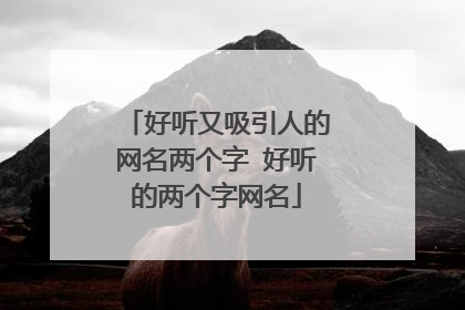 好听又吸引人的网名两个字 好听的两个字网名