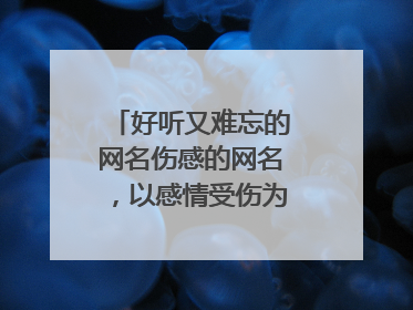 好听又难忘的网名伤感的网名,以感情受伤为主的网名