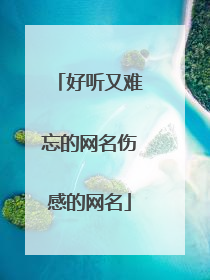 好听又难忘的网名伤感的网名