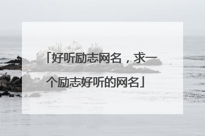 好听励志网名，求一个励志好听的网名