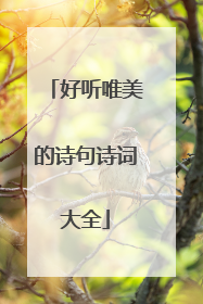 好听唯美的诗句诗词大全