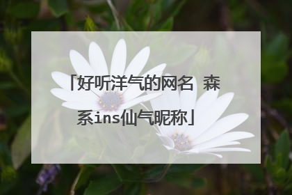 好听洋气的网名 森系ins仙气昵称