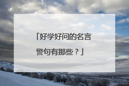 好学好问的名言警句有那些？